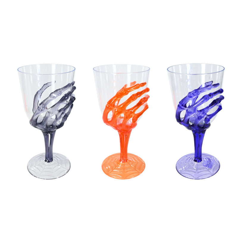 Assorted 429mL skeleton hand Halloween wine glass