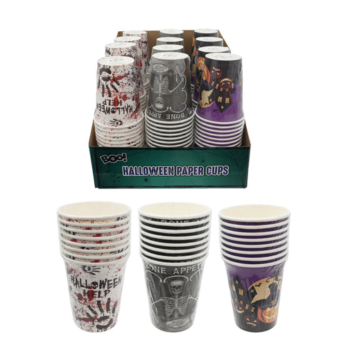 Assorted 250mL Halloween paper cups 8 pack