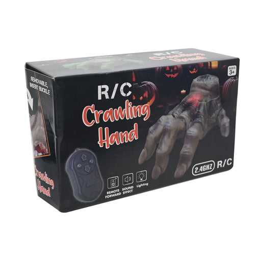 Crawling zombie hand Halloween toy with controller for forward and backward movement