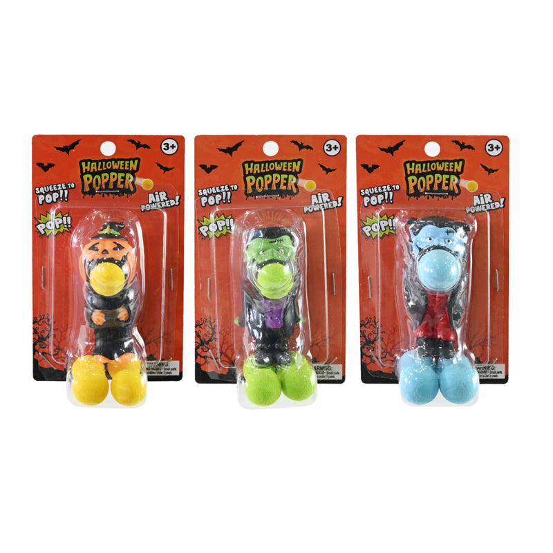 Assorted Scare Squad Halloween popper toys made from PVC and foam