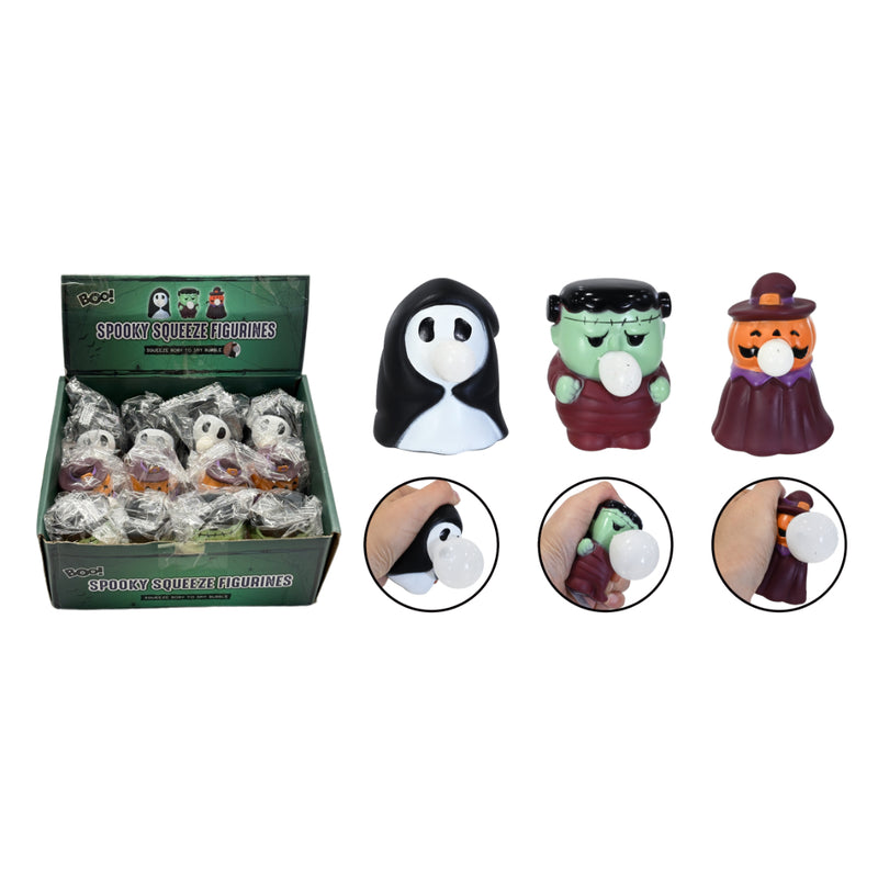 Assorted spooky Halloween squeeze figurines made from vinyl
