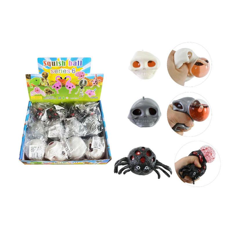 Assorted oozy Halloween squeeze ball novelty toy made from TPR