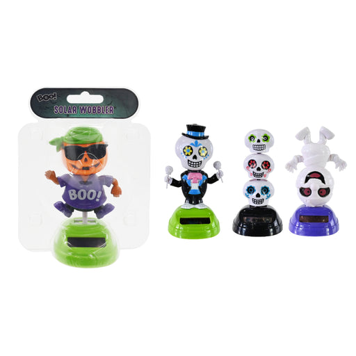 Assorted spooky solar powered Halloween wobblers made from PP