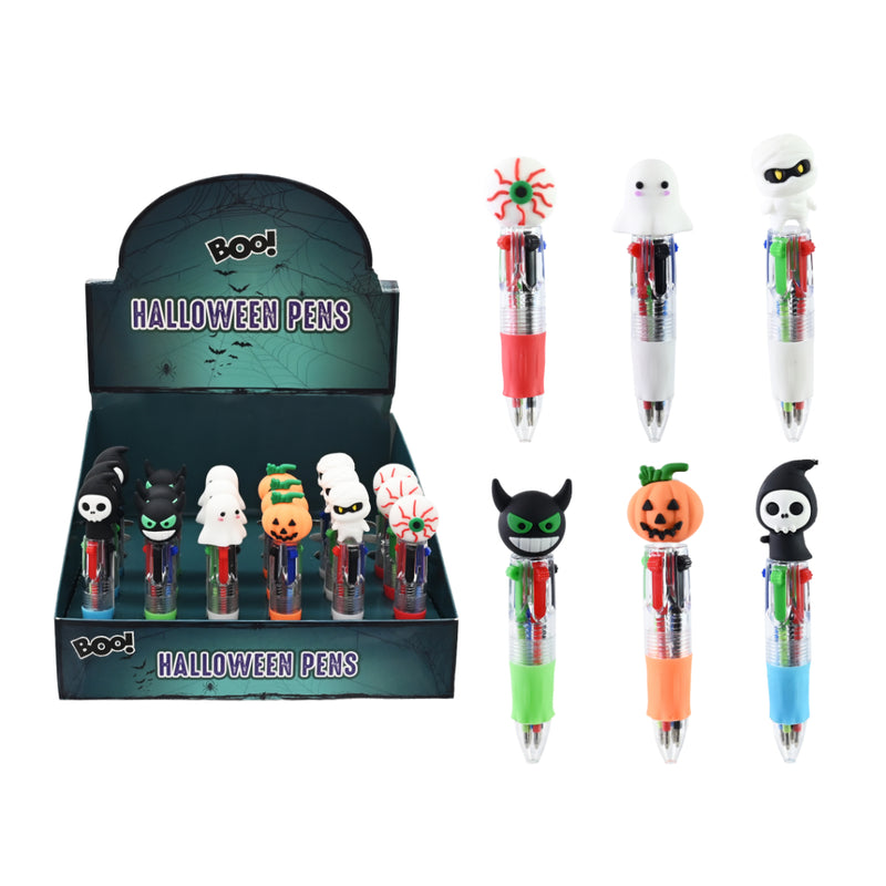 Assorted Trick and Click 4 in 1 Halloween novelty pens