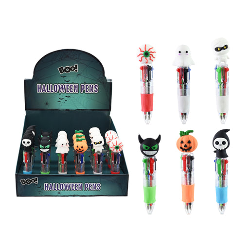 Assorted Trick and Click 4 in 1 Halloween novelty pens