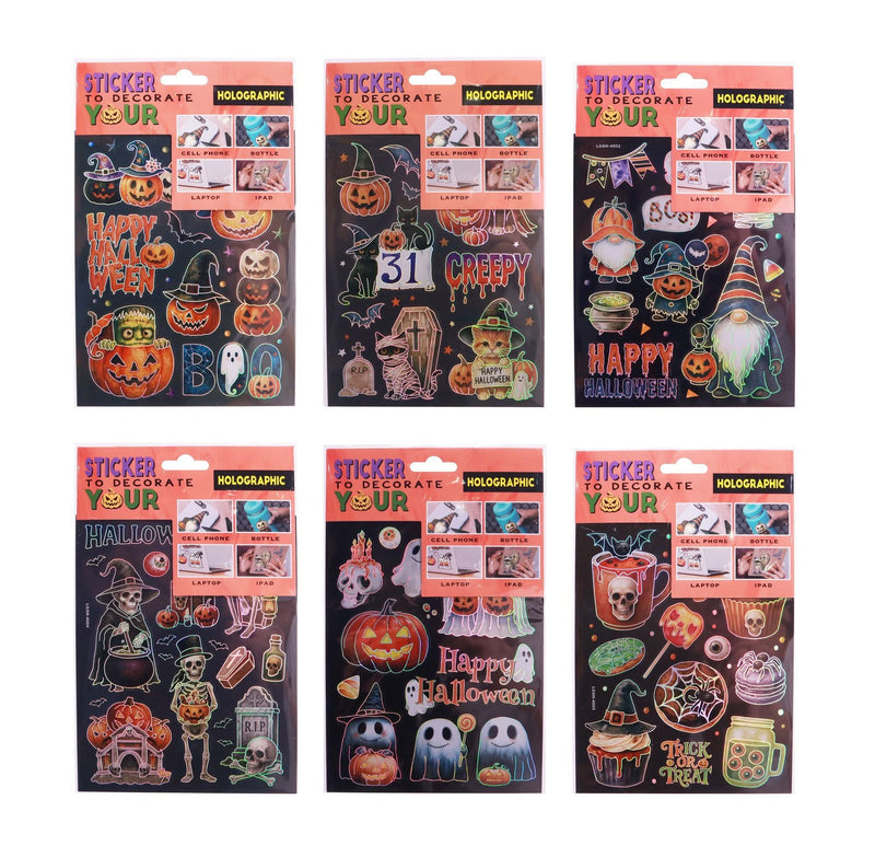 Assorted Monster Mash holographic Halloween stickers