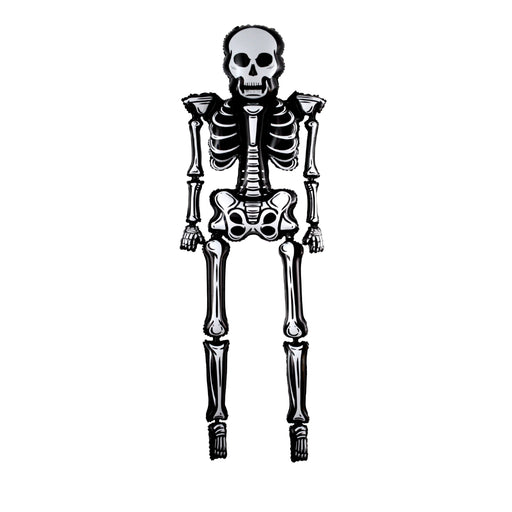 Giant 2.5m skeleton foil balloon for Halloween party and spooky display decoration
