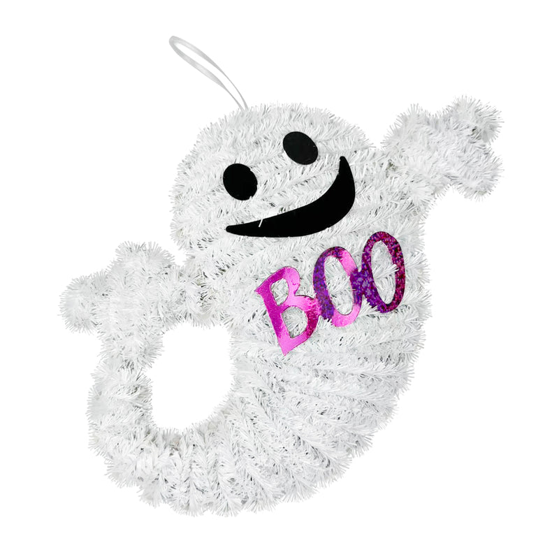 23cm hanging tinsel ghost Halloween ornament