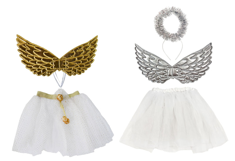 Metallic angel fantasy costume dress up set