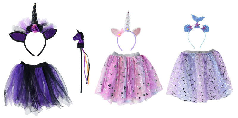 Assorted unicorn and mermaid fantasy costume set