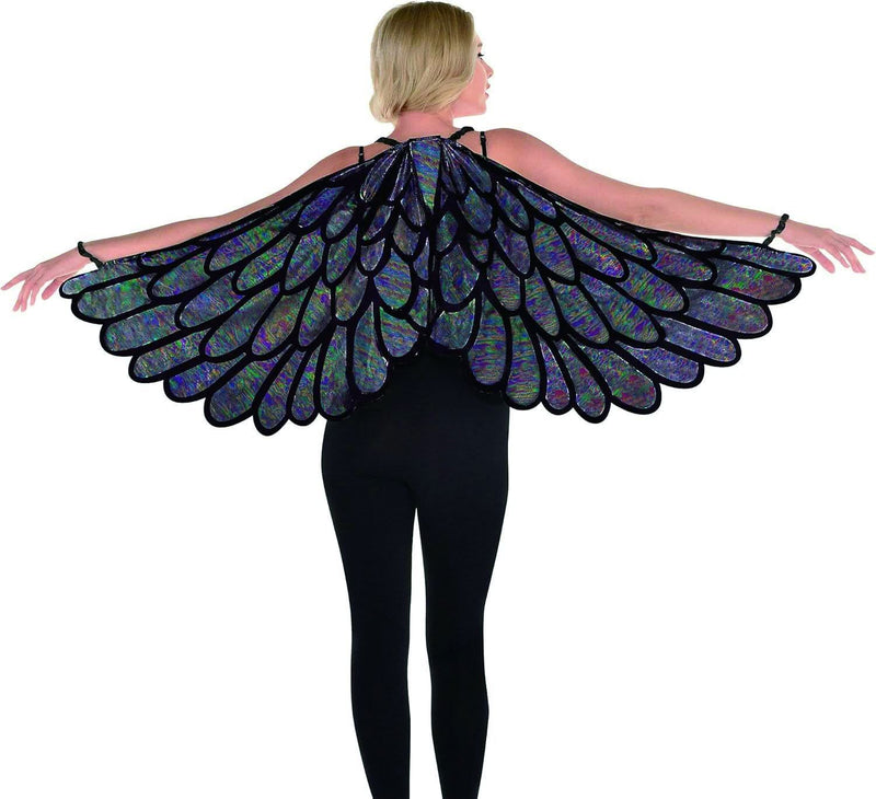 Dark metallic costume wings for Halloween and fantasy dress up