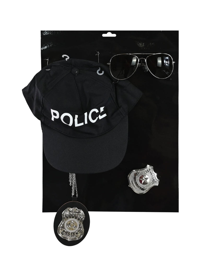 Police cap themed costume accessory set