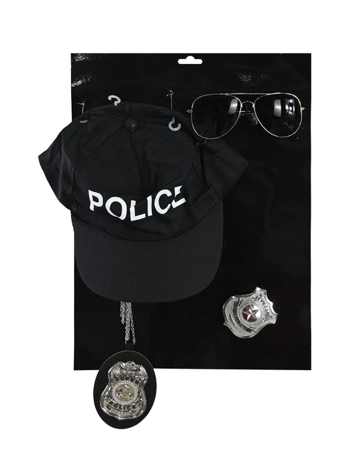 Police cap themed costume accessory set