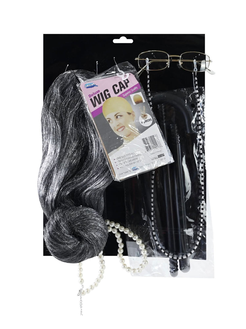 Elderly lady character costume accessory set