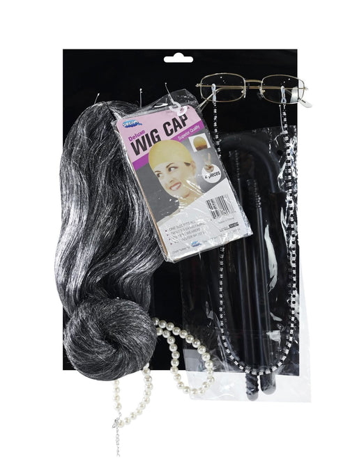 Elderly lady character costume accessory set