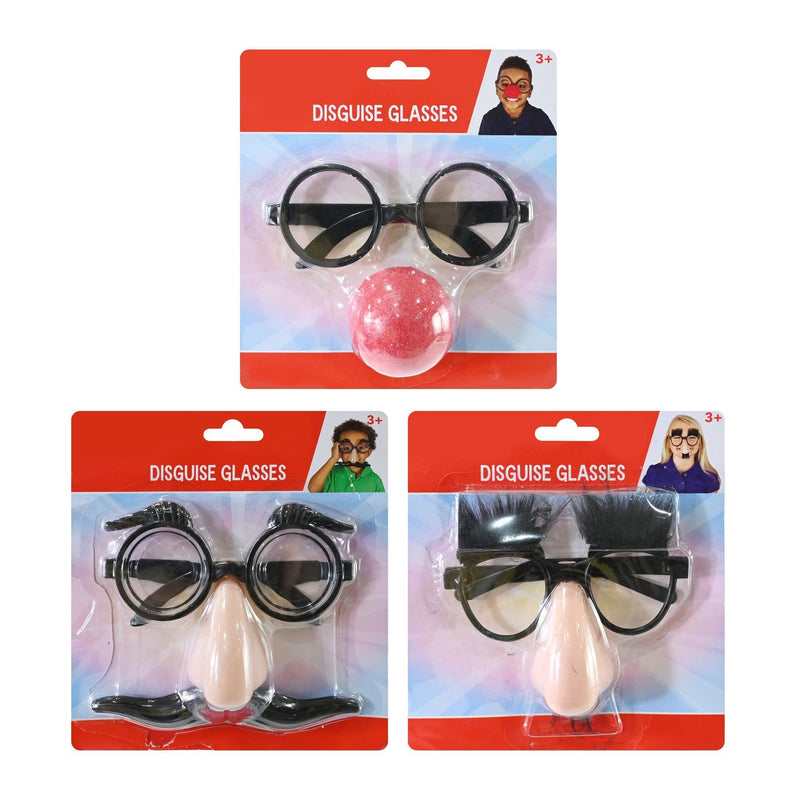 Assorted funny nose novelty costume glasses