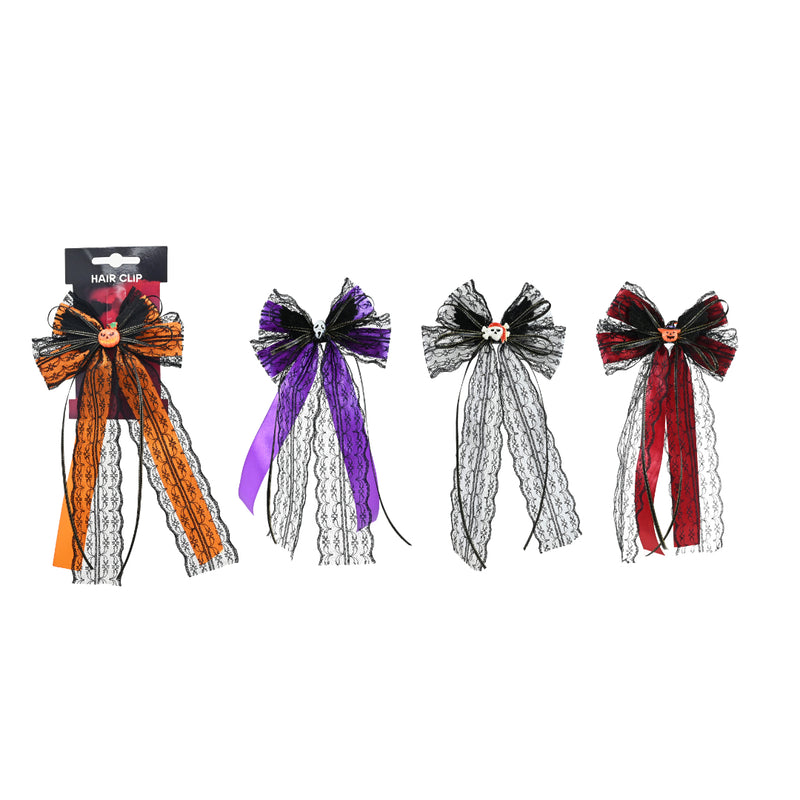 Assorted ribbon bow Halloween costume hair clips