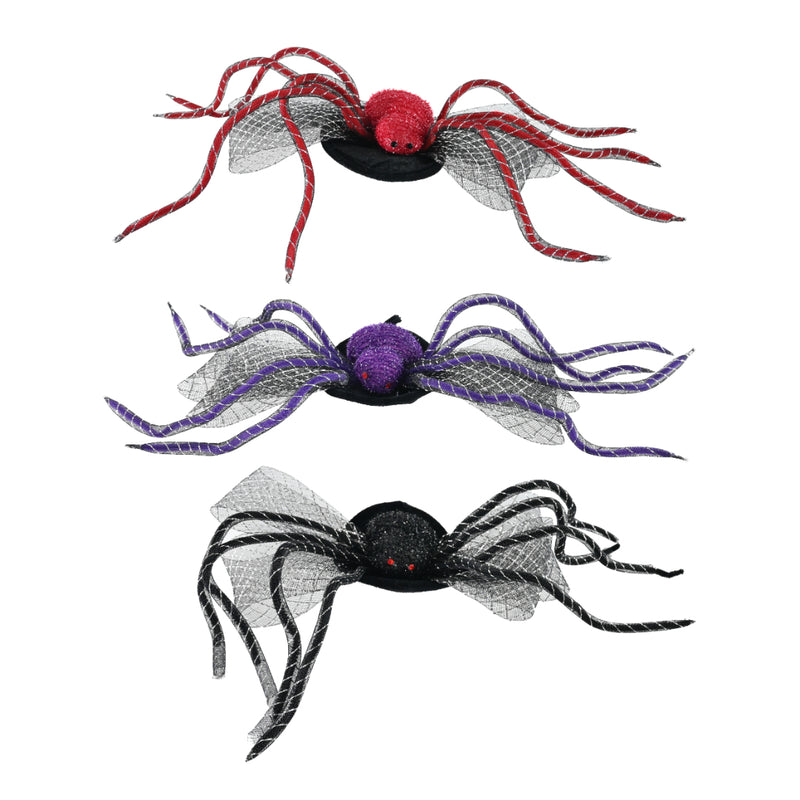 Assorted jumbo spider Halloween hair clip