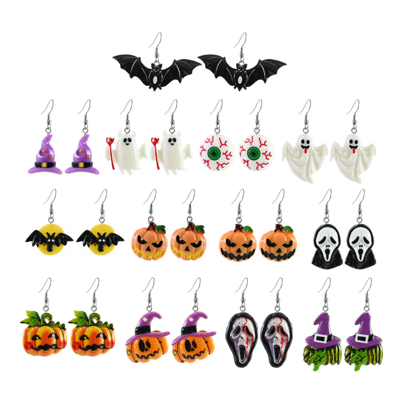 Assorted Boo Bling Halloween charm earrings