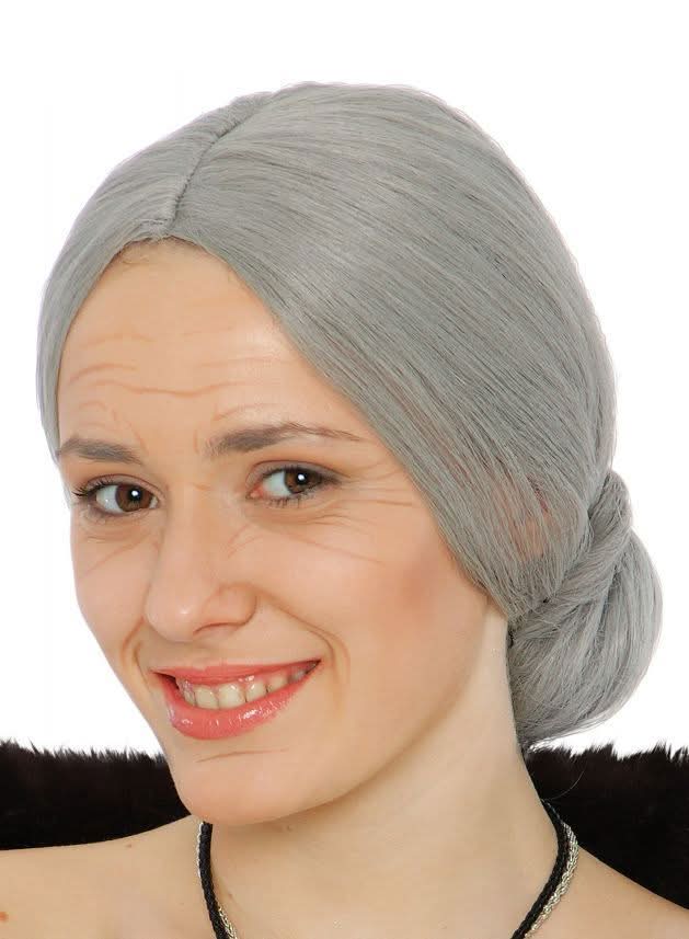 Adult granny costume wig for Halloween and fancy dress