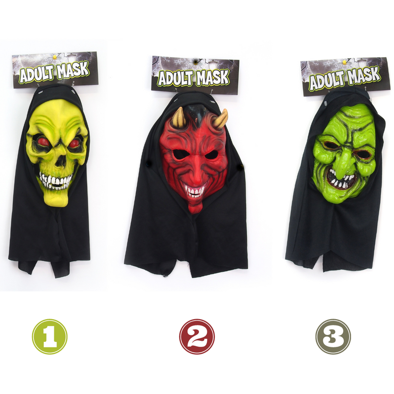 Halloween Glow-in-the-Dark Horror Mask with Hood