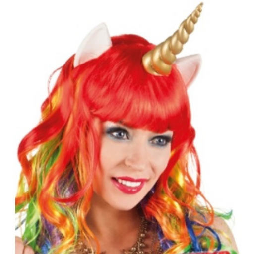 Unicorn Rainbow Wig With Horn