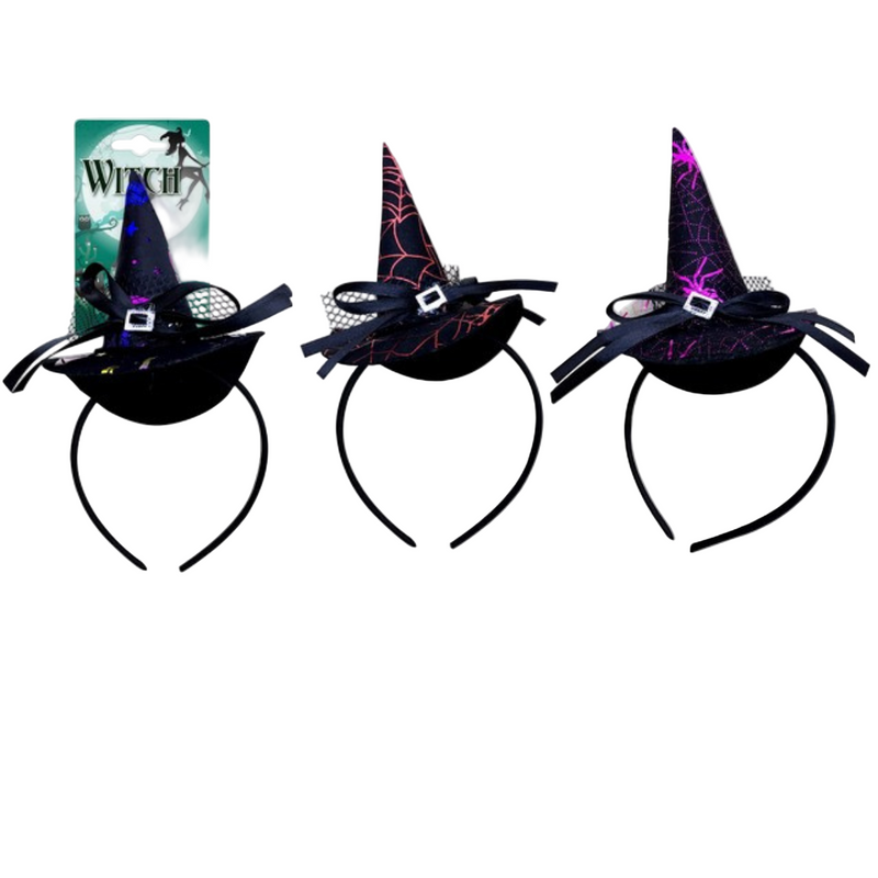 Mini Witch Hat Headband Asstd