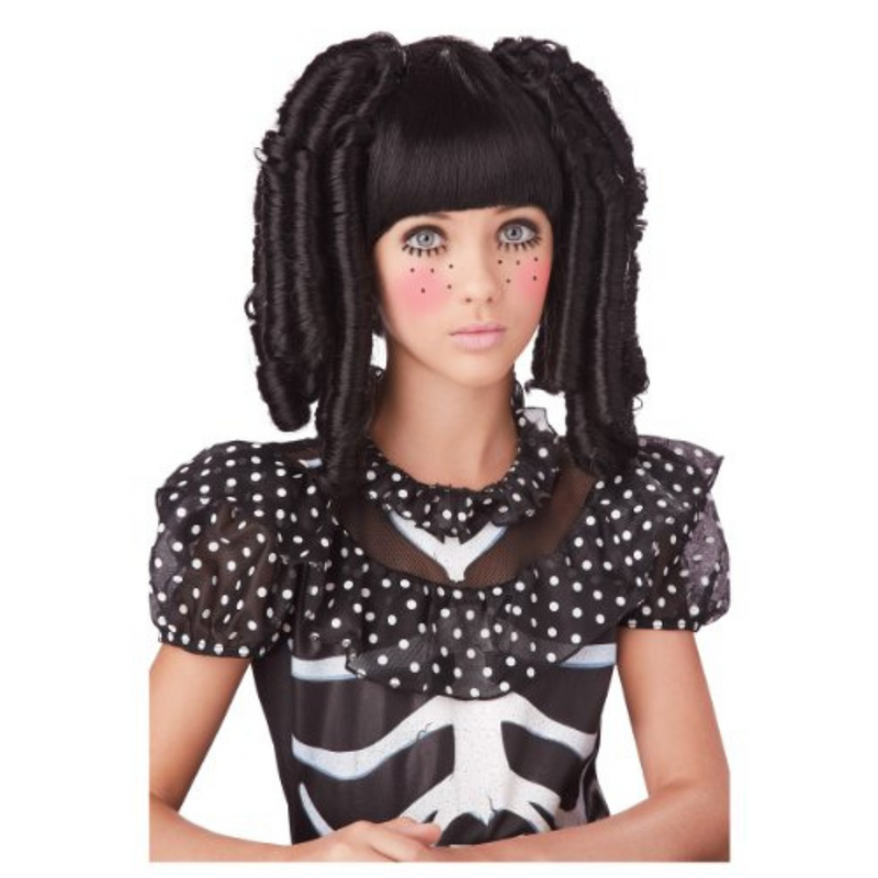 Black Ringlet Doll Wig Adults