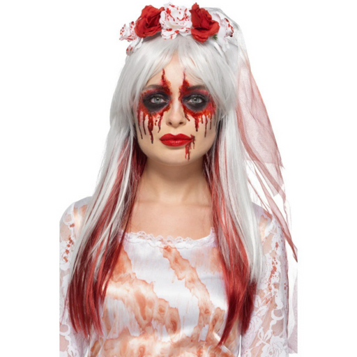 Bloody Bride Wig With Headband