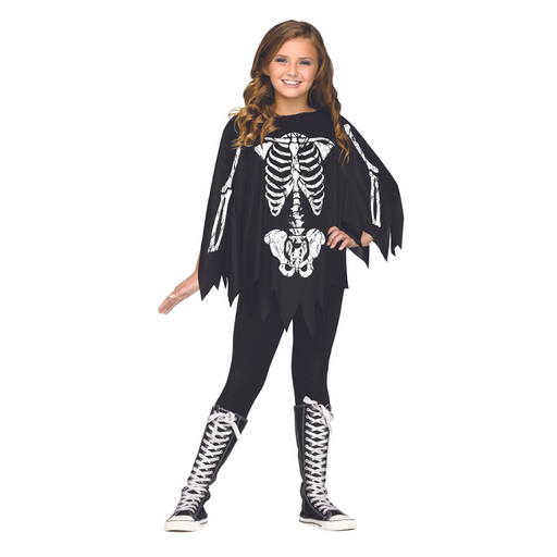 Costume Skeleton Poncho Girls