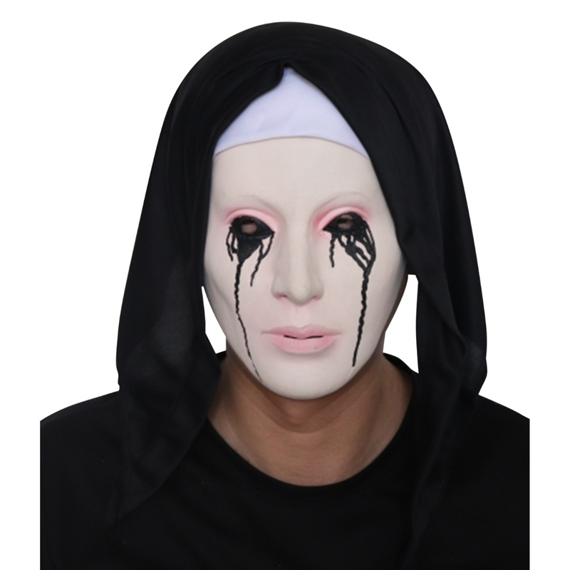 Nun Crying Black Tears Face Mask