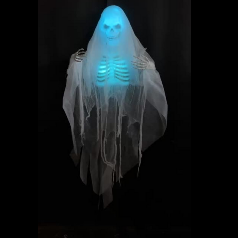 Animated Light Up Hanging Skeleton Prop 1.1m