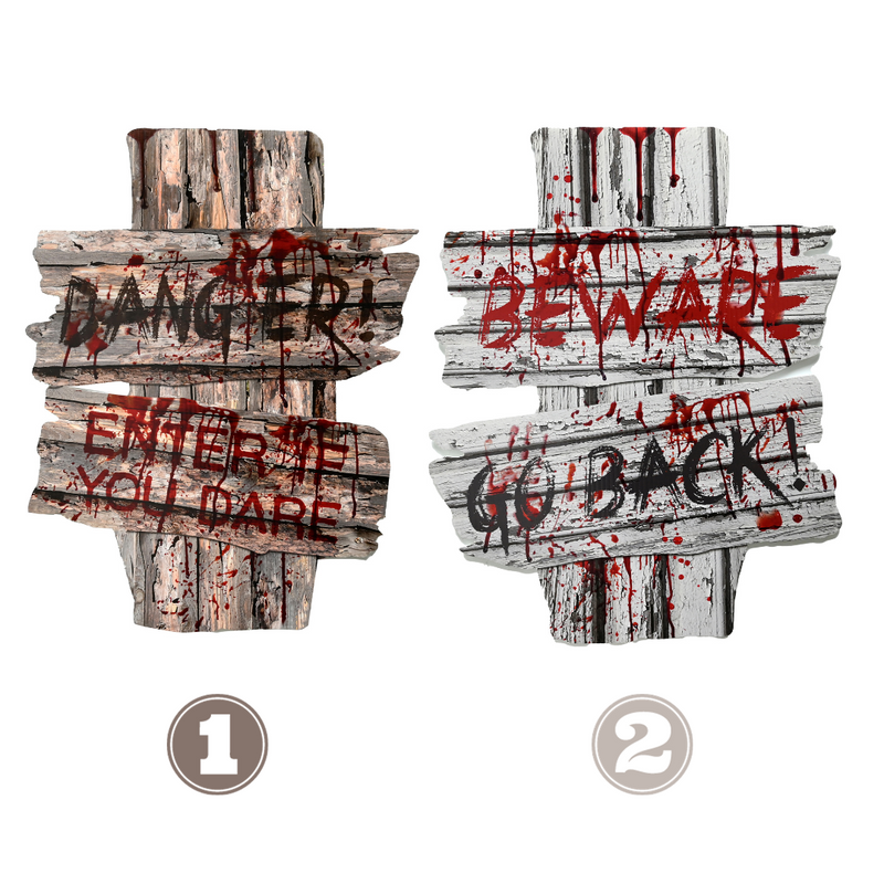 Halloween Warning Sign Asstd 36cm