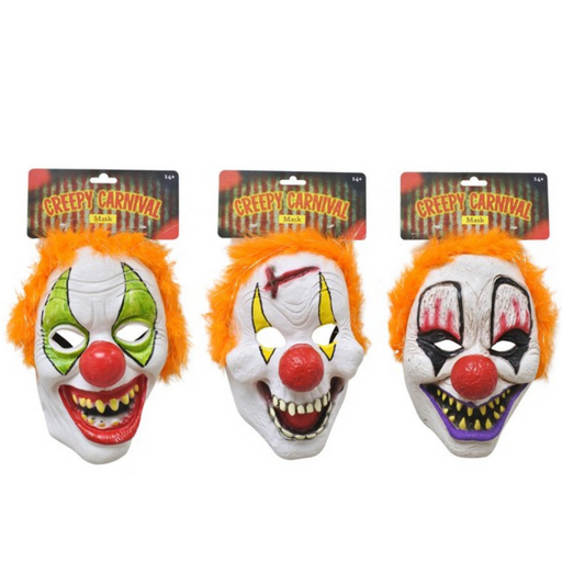 Evil Clown With Wig Asstd