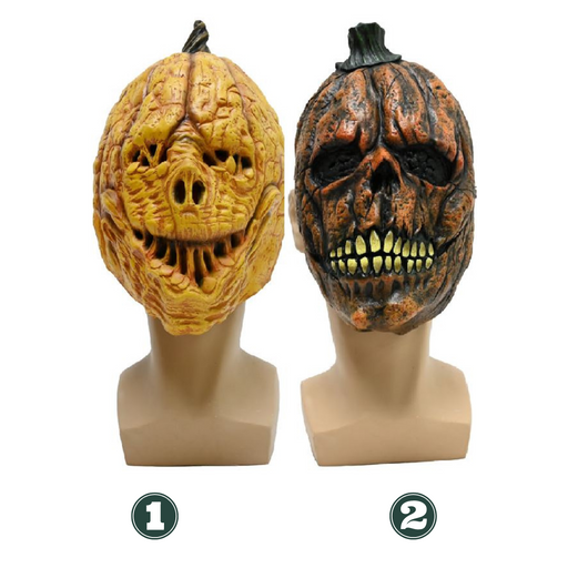 Horror Pumpkin Face Latex Mask Asstd