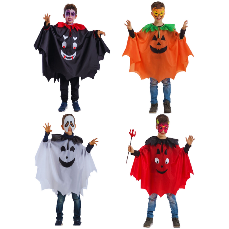 Costume Basic Halloween Ponchos Kids Asstd
