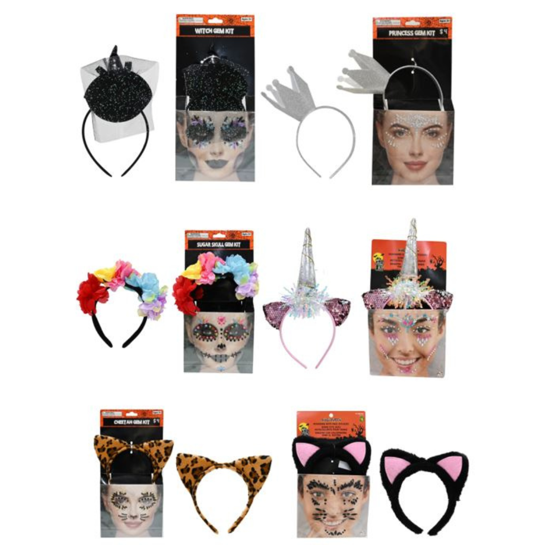 Headband & Face Stickers Set Asst — Ronis