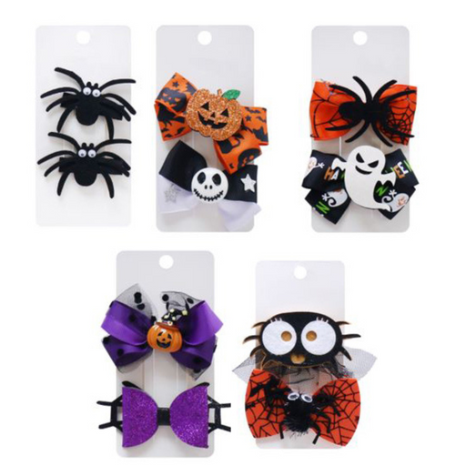 Halloween Hair Clips Asstd 2pk