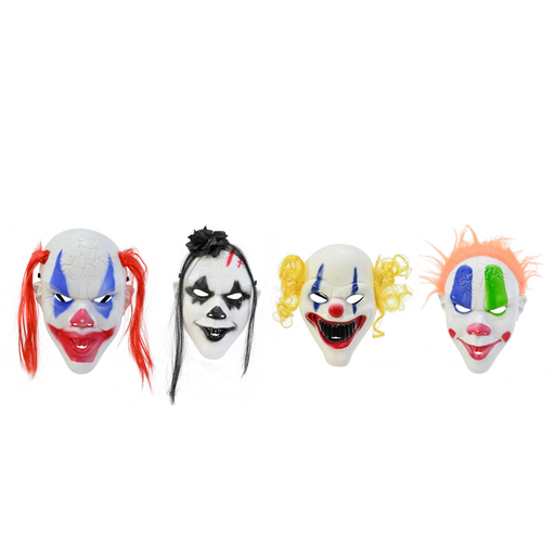 Clown Mask With Wig Asstd