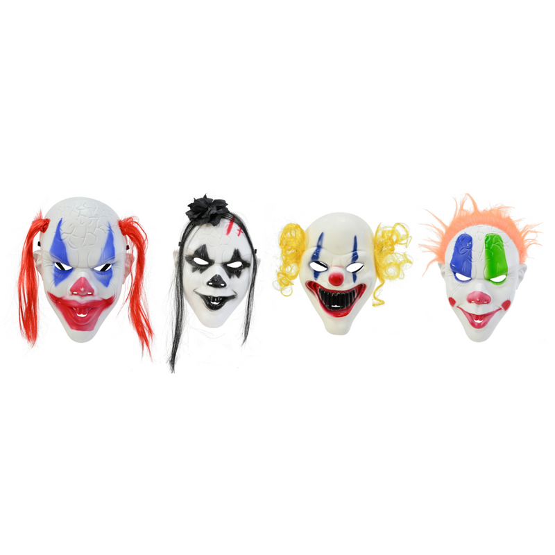 Clown Mask With Wig Asstd