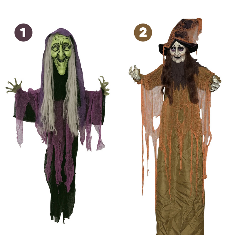 Animated Hanging Witch Battery Operated 180cm