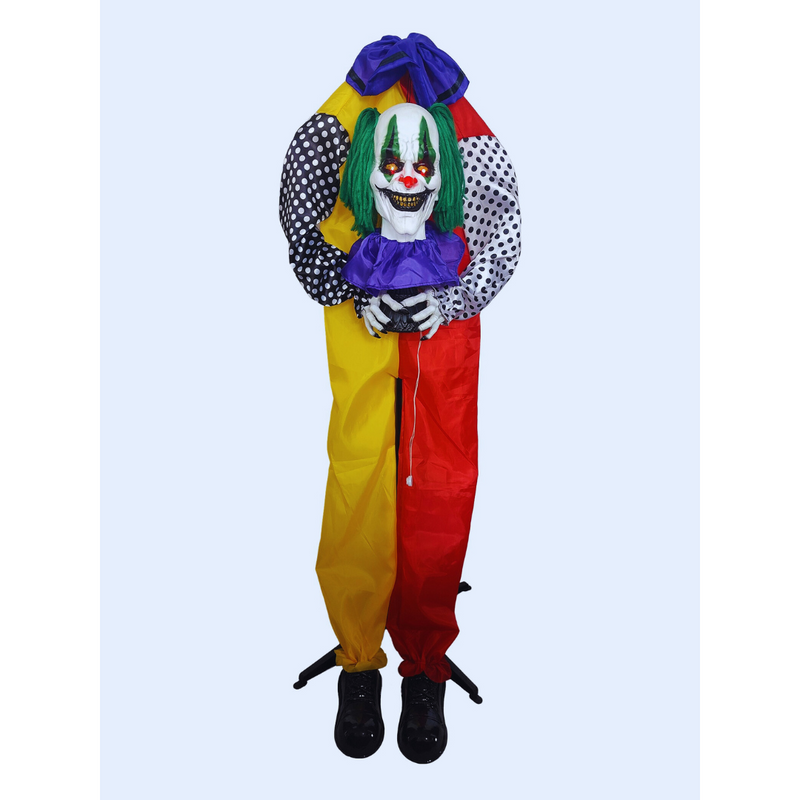 Animated Standing Clown Holding His Head Battery Operated 140cm