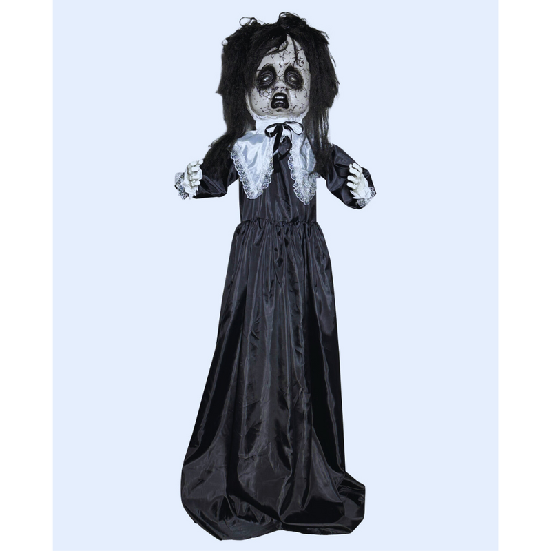 Animated Standing Head Turning Creepy Girl Battery Operated 160cm