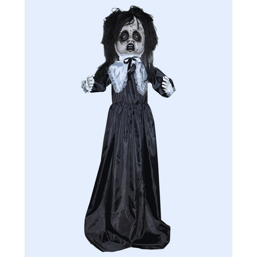 Animated Standing Head Turning Creepy Girl Battery Operated 160cm