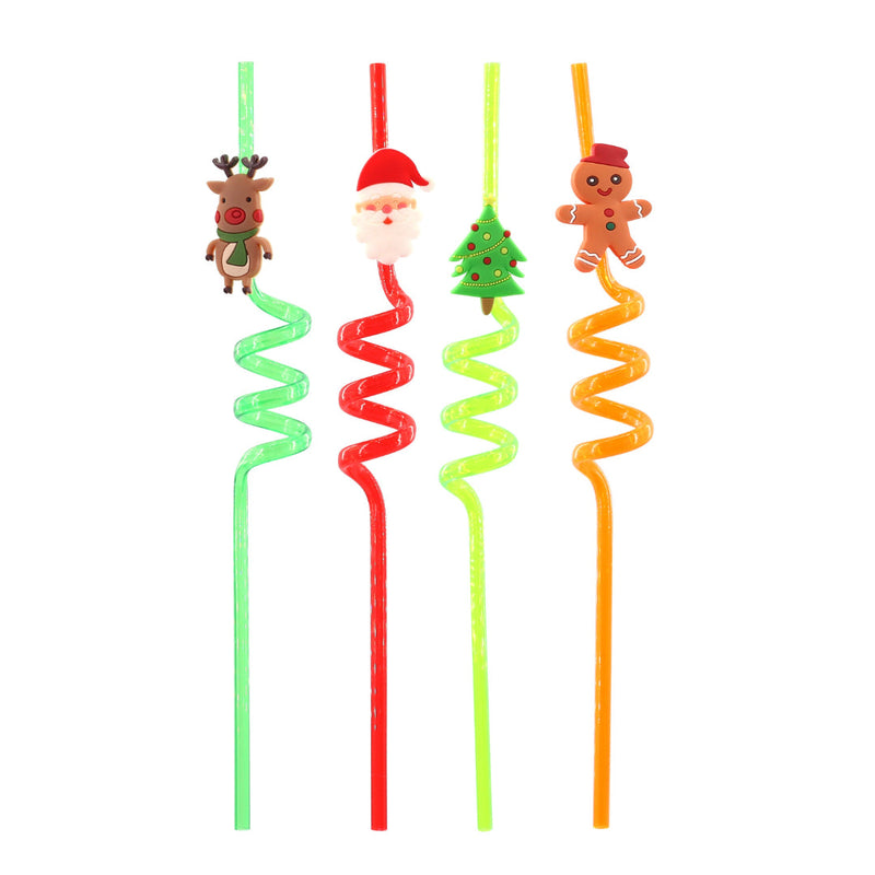 Christmas Spiral Straws 4pk