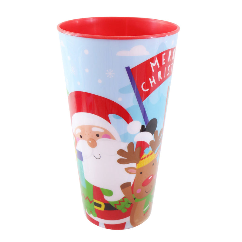 Christmas Mega Plastic Cup 900mL Assorted 2