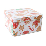 Cookie Tin Sq Gingerbread 12cm Assorted 2
