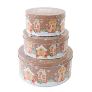 Cookie Tin 3pc Set Gingerbread Assorted 2