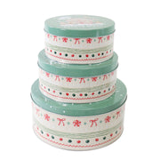 Cookie Tin 3pc Set Gingerbread Assorted 3