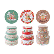 Cookie Tin 3pc Set Gingerbread Assorted